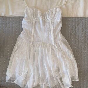 Lucy in the Sky White Mini Dress with Romantic Design